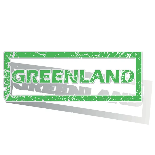 Green outlined Greenland stamp — Stockový vektor