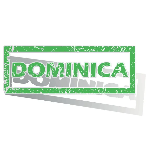 Verde delineato Dominica timbro — Vettoriale Stock