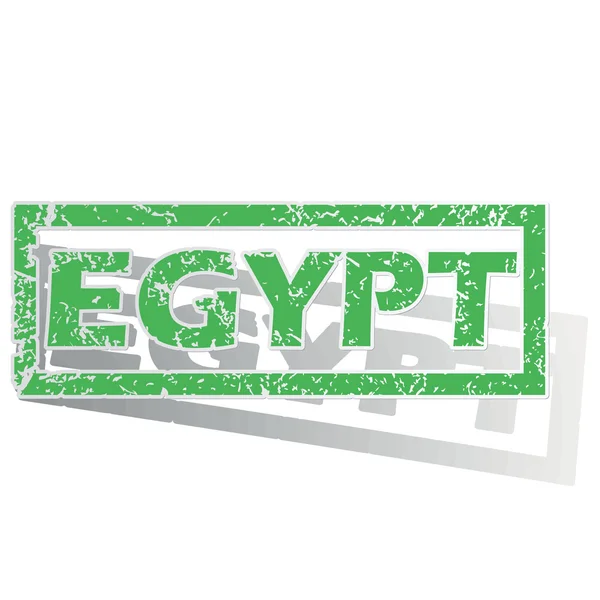 Green outlined Egypt stamp — Stock Vector