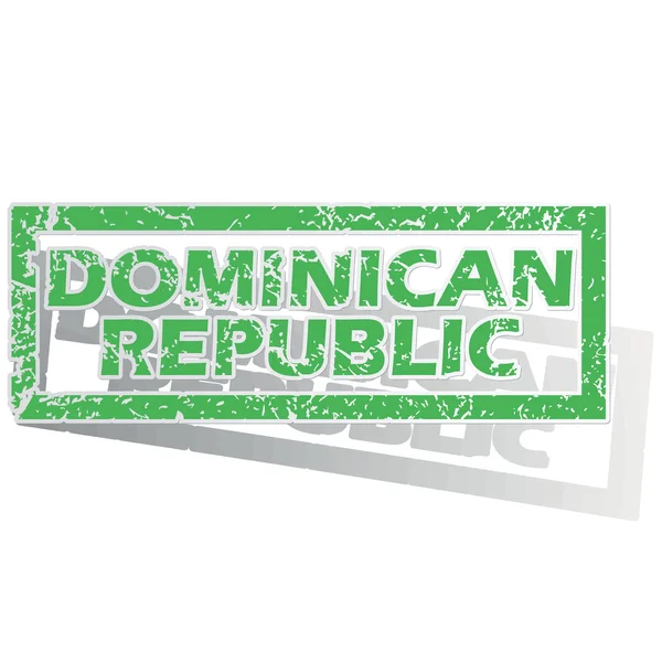 Verde delineado sello República Dominicana — Archivo Imágenes Vectoriales
