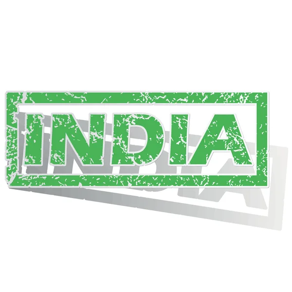 Green outlined India stamp — Stock vektor