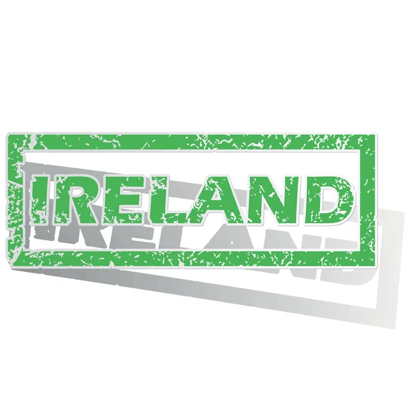 Green outlined Ireland stamp — 图库矢量图片