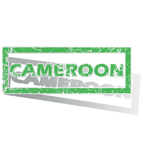 Green outlined Cameroon stamp — Stock Vector