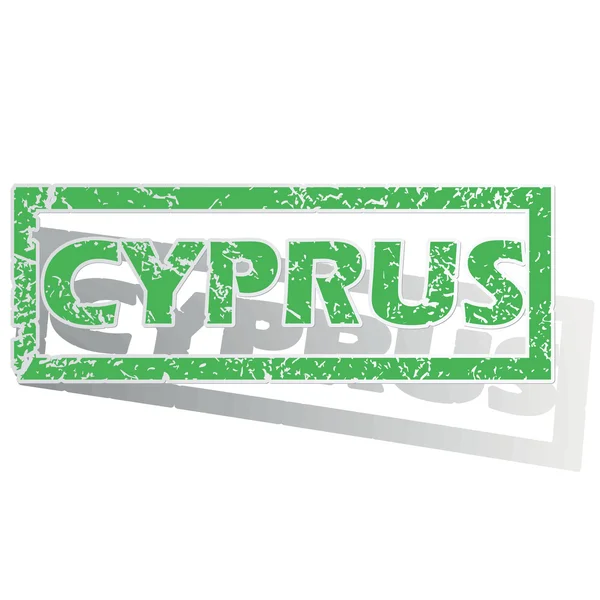 Green outlined Cyprus stamp — Stock vektor