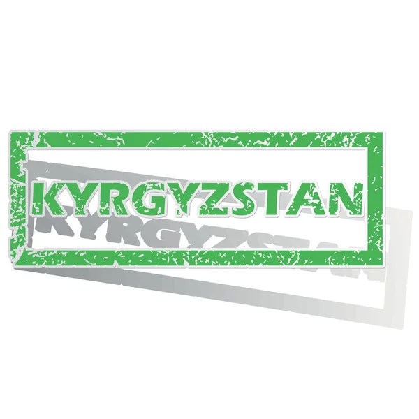 Verde delineado sello de Kirguistán — Archivo Imágenes Vectoriales