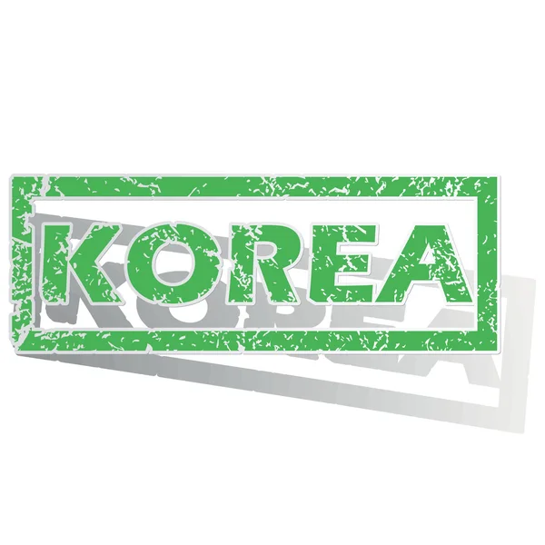 Green outlined Korea stamp — Stockvector