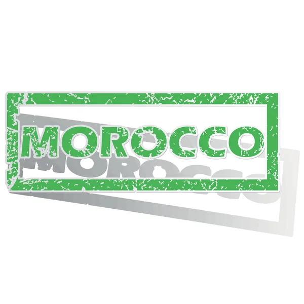 Green outlined Morocco stamp — ストックベクタ