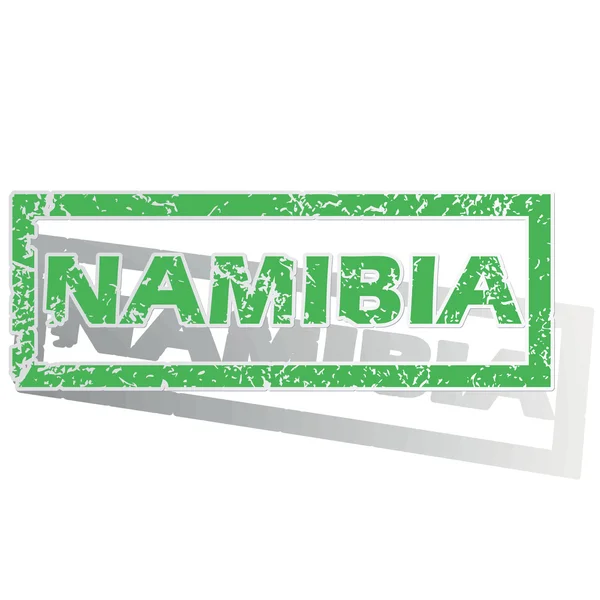 Green outlined Namibia stamp — 스톡 벡터