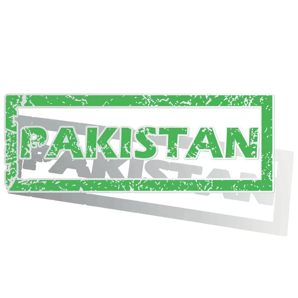 Verde delineó sello de Pakistán — Vector de stock