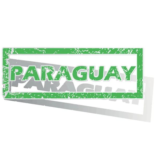 Green outlined Paraguay stamp — 스톡 벡터