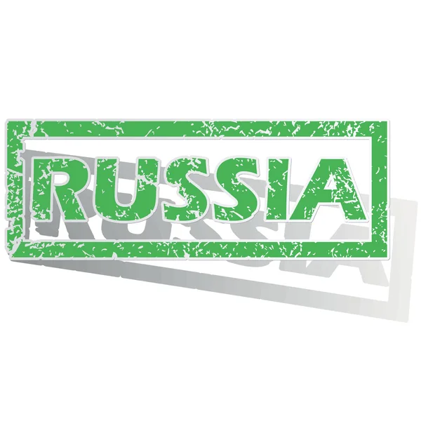 Green outlined Russia stamp — Stock vektor