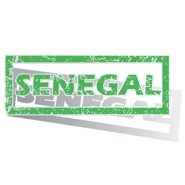 Green outlined Senegal stamp — Stock Vector