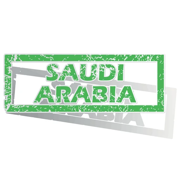 Green outlined Saudi Arabia stamp — Stockvector