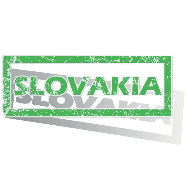 Green outlined Slovakia stamp — 图库矢量图片