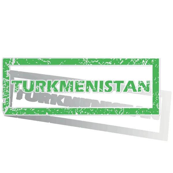 Green outlined Turkmenistan stamp — Stockvector