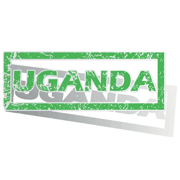 Green outlined Uganda stamp — Wektor stockowy