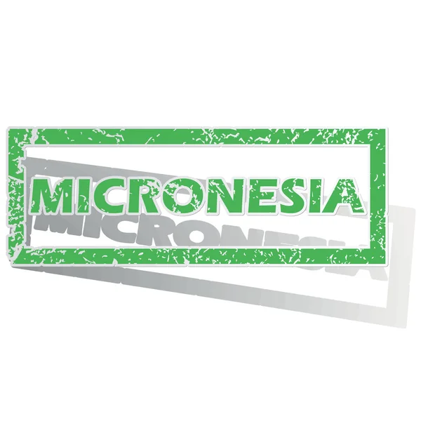 Green outlined Micronesia stamp — Stockvector