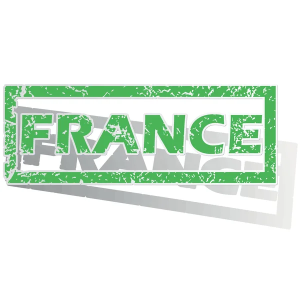 Green outlined France stamp — Stock Vector