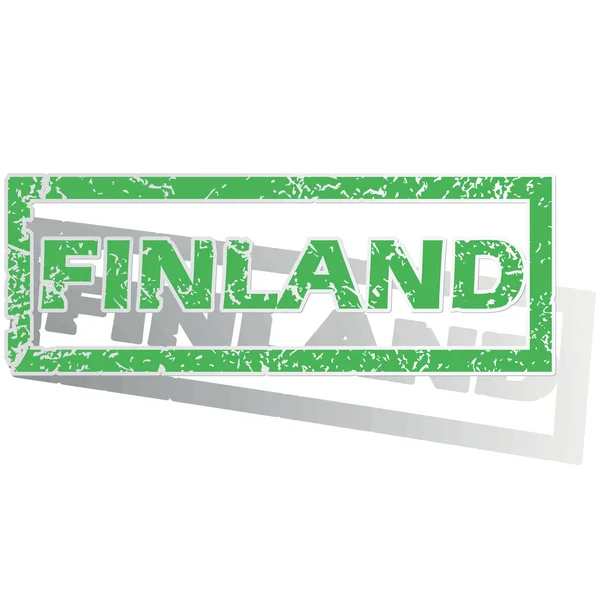 Green outlined Finland stamp — ストックベクタ