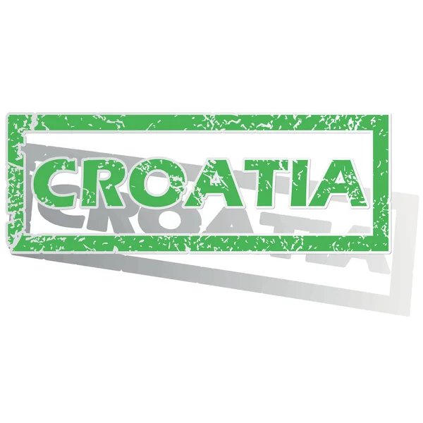 Green outlined Croatia stamp — Stockvector