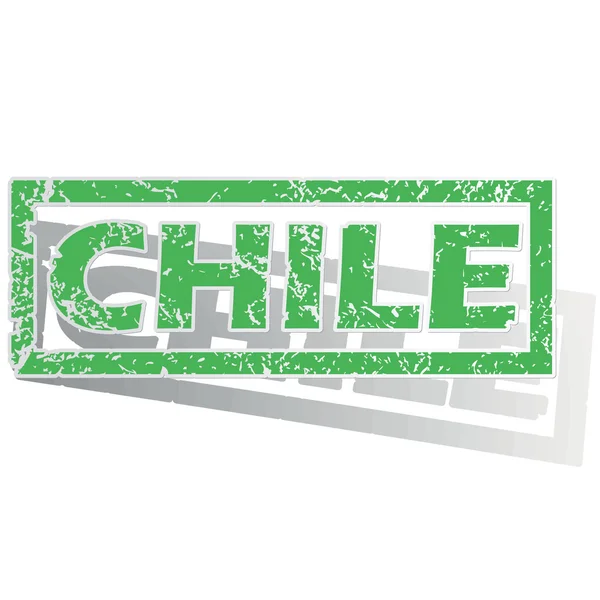 Green outlined Chile stamp — Stock Vector