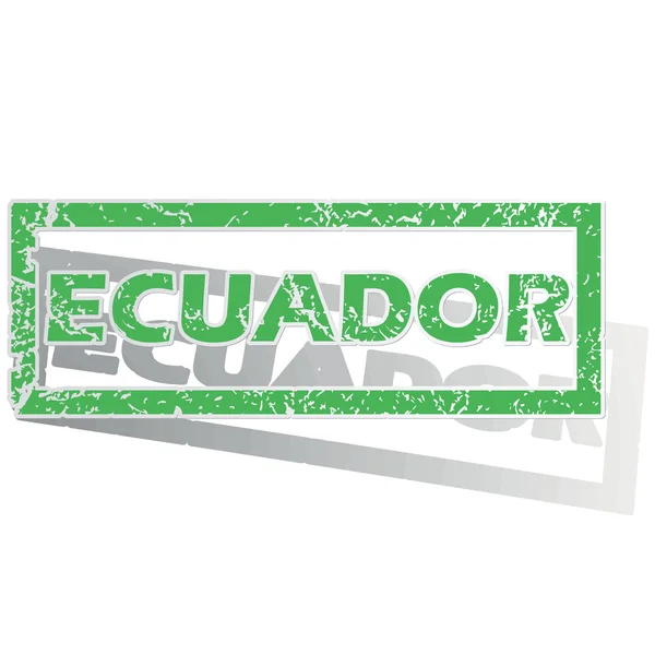 Green outlined Ecuador stamp — Stockvector