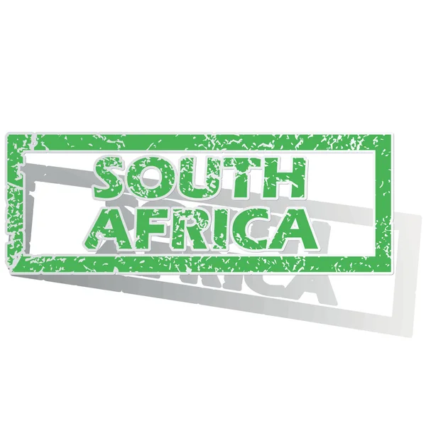 Green outlined South Africa stamp — Stock vektor