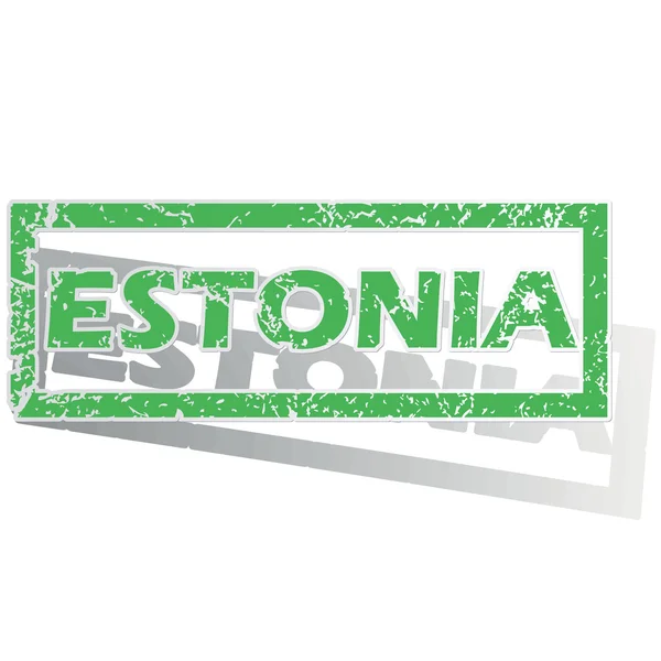 Green outlined Estonia stamp — 图库矢量图片