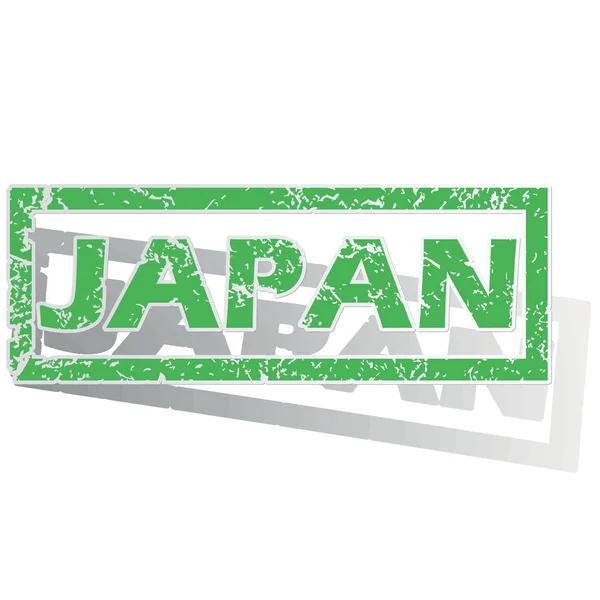 Green outlined Japan stamp — Stockový vektor