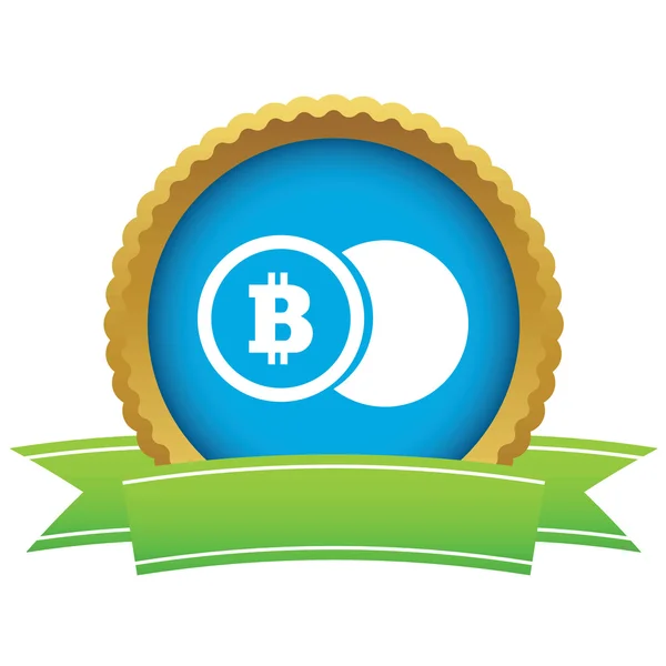 Bitcoin coin certificate icon — Stockový vektor