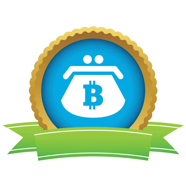 Bitcoin purse certificate icon — Stock vektor