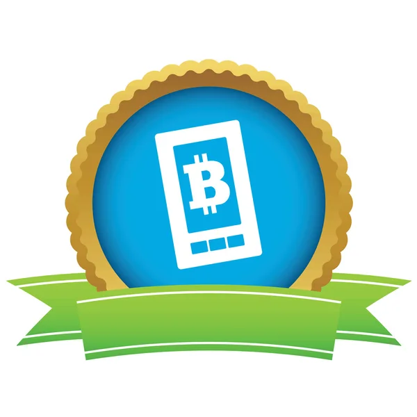 Bitcoin on screen certificate icon — Stock vektor