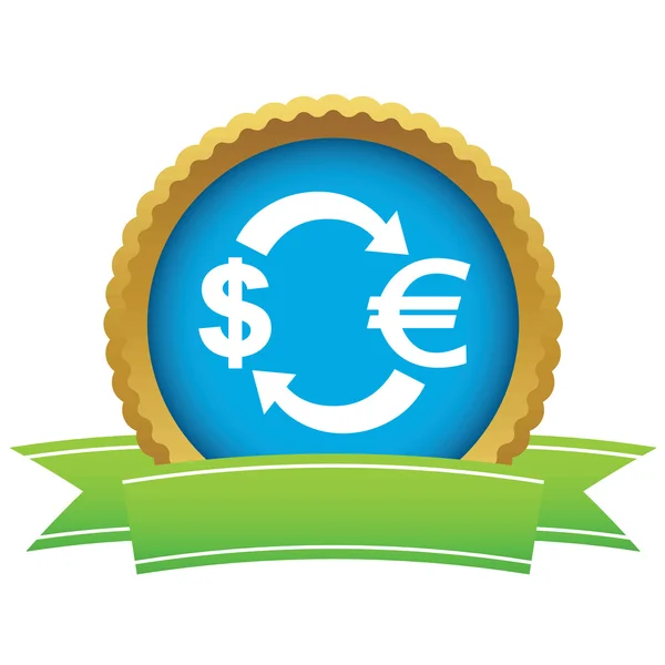 Dollar euro exchange certificate icon — Stok Vektör