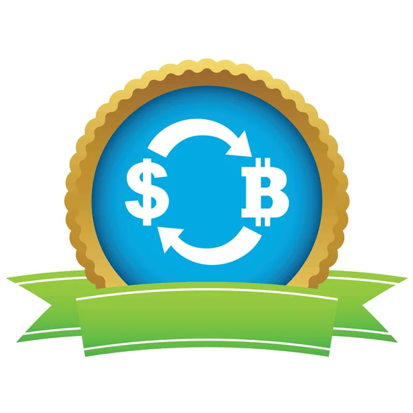 Dollar bitcoin exchange certificate icon — Wektor stockowy
