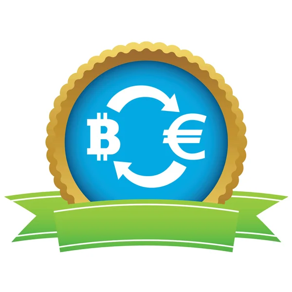 Bitcoin euro exchange certificate icon — 图库矢量图片