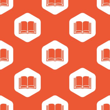 Orange hexagon book pattern