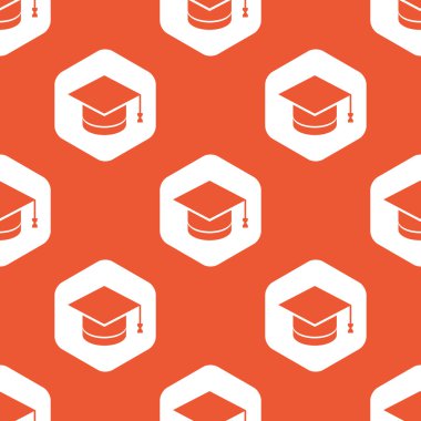 Orange hexagon graduation pattern