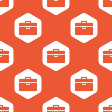 Orange hexagon briefcase pattern
