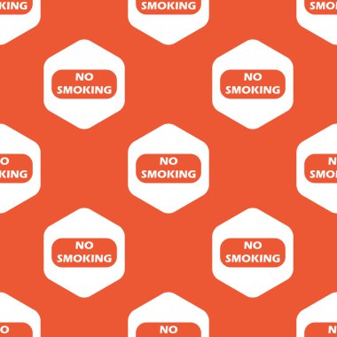 Orange hexagon NO SMOKING pattern