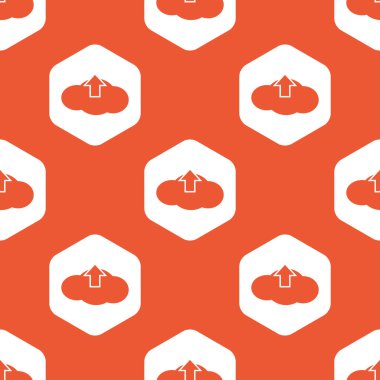 Orange hexagon cloud upload pattern
