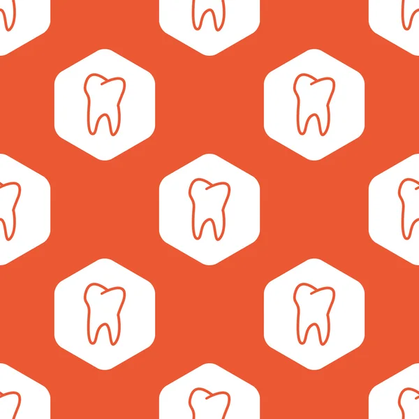 Orange hexagon tooth pattern — Stock Vector