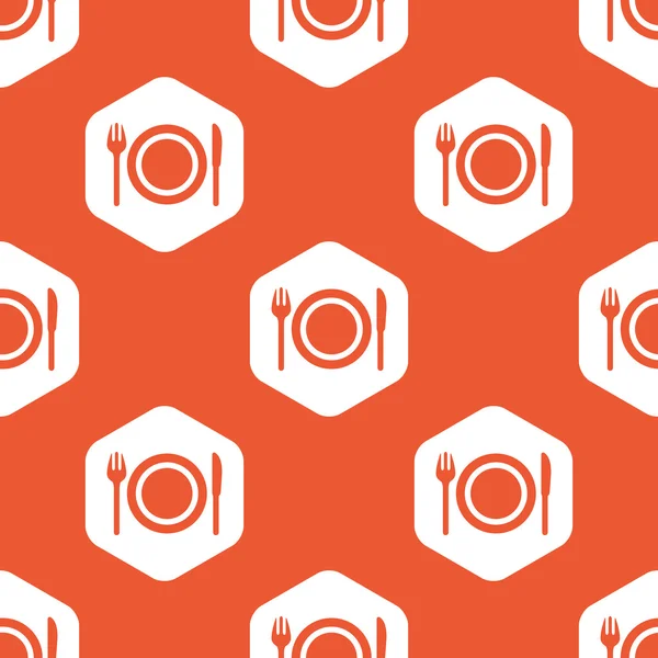 Orange hexagon dinner pattern — ストックベクタ