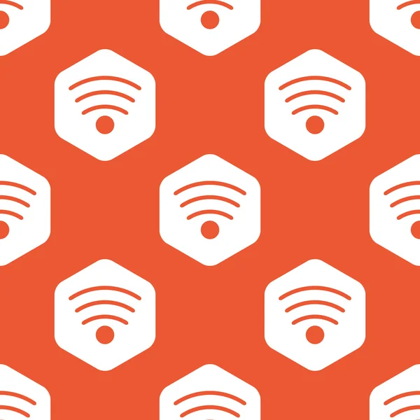 Modèle Wi-Fi hexagone orange — Image vectorielle