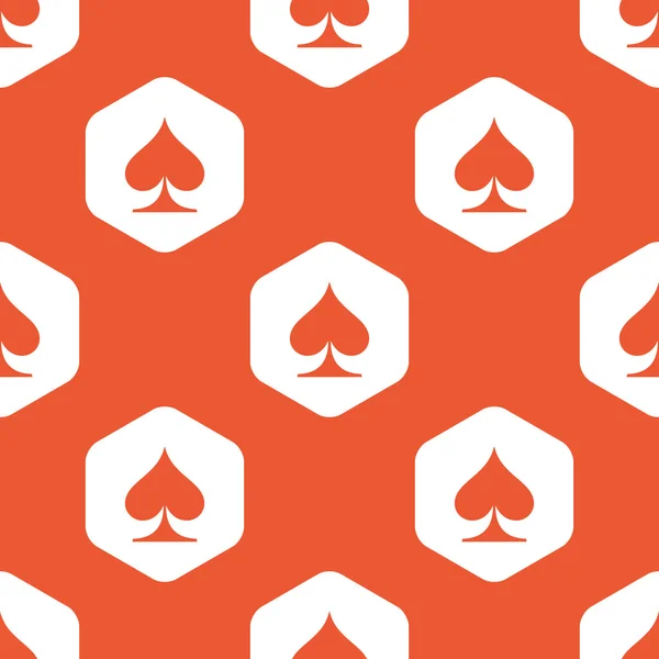 Orange hexagon spades pattern — Stock Vector