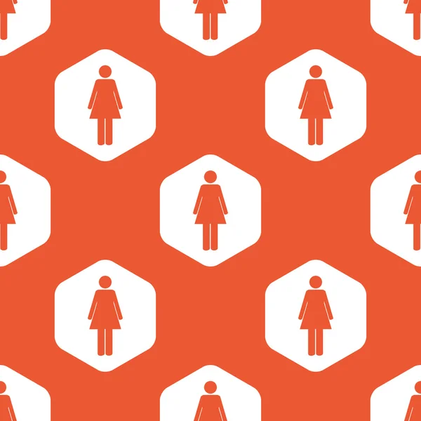 Orange hexagon woman pattern — Stockvector