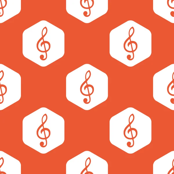 Orange hexagon music pattern — Stockvector