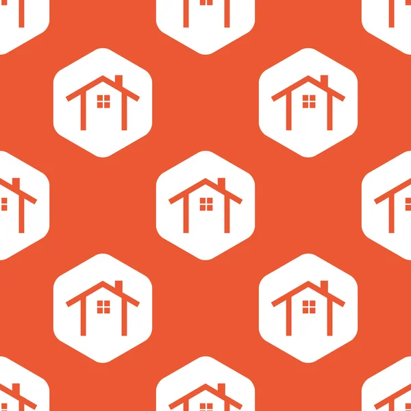 Orange hexagon cottage pattern — Stock Vector