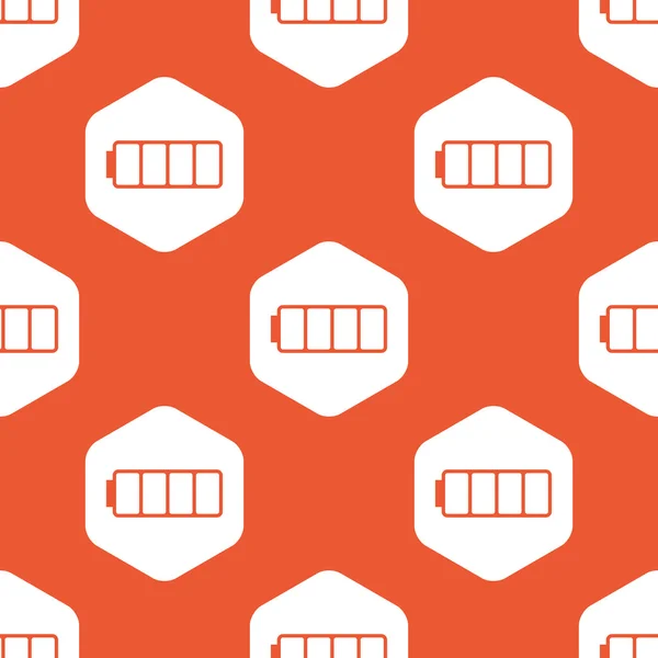 Orange hexagon empty battery pattern — Stock Vector