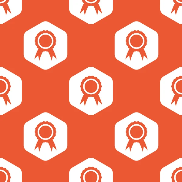Orange hexagon certificate seal pattern — Stock Vector