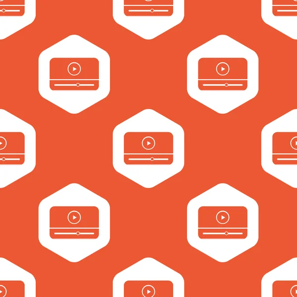 Hexagonal naranja patrón mediaplayer — Archivo Imágenes Vectoriales